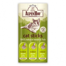 AlpenHof Лакомство Колбаски с мясом кролика и рыбы для кошек, 3 шт.