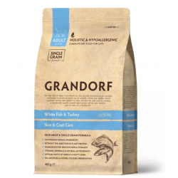 GRANDORF сухой корм для кошек, индейка и белая рыба