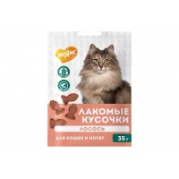 Мнямс Лакомство для кошек и котят лакомые кусочки, лосось