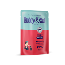 Buddy Sol пауч для врослых кошек, кусочки в соусе с телятиной