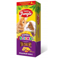 Happy Jungle Палочки для крупных грызунов микс 3 вкуса 6 шт
