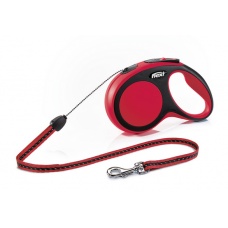 FLEXI New Comfort S Cord 5 m Поводок-рулетка, трос, черный/красный, до 12 кг