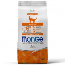 Monge Cat Monoprotein Sterilised Duck корм для стерилизованных кошек с уткой 1,5 кг
