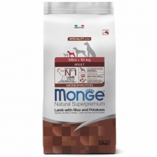 Monge Dog Monoprotein корм для собак всех пород ягненок с рисом и картофелем 2,5 кг+В ПОДАРОК беззерн.корм для собак из анчоуса 2,5 кг