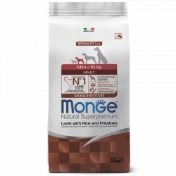 Monge Dog Monoprotein корм для собак всех пород ягненок с рисом и картофелем 2,5 кг+В ПОДАРОК беззерн.корм для собак из анчоуса 2,5 кг