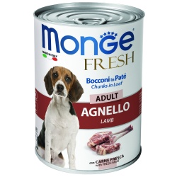 Monge Dog Fresh Chunks in Loaf консервы для собак мясной рулет из ягненка 400г