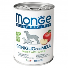 Monge Dog Monoprotein Fruits консервы для собак паштет из кролика с яблоком