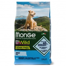 Monge Dog BWild GRAIN FREE Mini беззерновой корм из анчоуса с картофелем для взрослых собак мелких пород 2,5кг