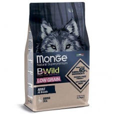 Monge Dog BWild LOW GRAIN низкозерновой корм из мяса гуся для взрослых собак всех пород