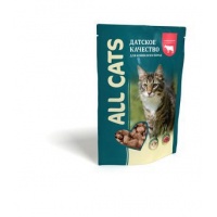 ALL CATS ПАУЧ д/кошек Говядина в соусе 85г 