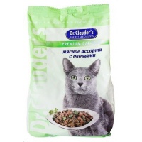 Dr. Cluader's cухой корм МЯСНОЕ АССОРТИ + ОВОЩИ для кошек, 400 г