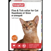 Беафар Flea & Tick collar ошейник от блох и клещей для кошек от 6 мес ОРАНЖЕВЫЙ
