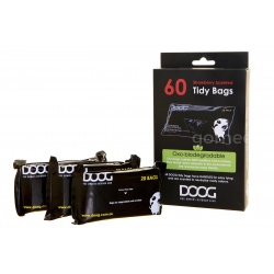 DOOG Пакеты биоразлагаемые для уборки за собакой, черные, 60шт