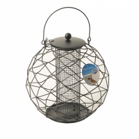 DUVO+ Кормушка для птиц круглая "Для орехов и сухофруктов", черная, 28х28х28см