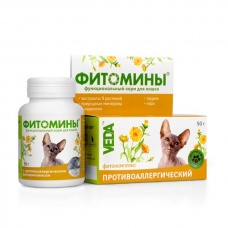 Фитомины с противоаллергическим фитокомплексом для кошек, 50г