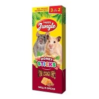 Happy Jungle Палочки для мелких грызунов мед и орехи 3 шт