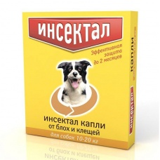 Инсектал капли для кошек и собак от 10 до 20 кг (1 пип/уп)