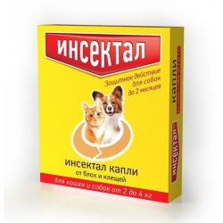 Инсектал капли для кошек и собак от 2 до 4 кг (1 пип/уп)
