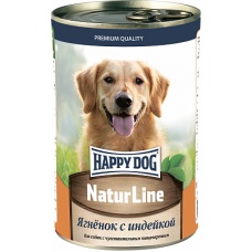 ХэппиДог Natur Line Консервы для собак, Ягненок с индейкой, 0,410 кг 72243