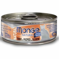 Monge Cat Natural консервы для кошек тихоокеанский тунец с лососем 80г