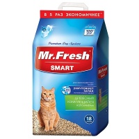 Наполнитель для кошачьего туалета Mr.Fresh Smart для короткошерстных кошек Древесный комкующийся