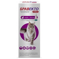 Бравекто Плюс капли на холку для кошек от 6,25 до 12,5 кг, 500 мг (1 пип/уп)