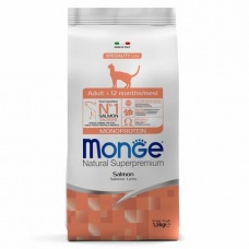 Monge Cat корм для взрослых кошек с лососем 1,5 кг + В ПОДАРОК беззерновой корм из лосося для взрослых кошек 1,5 кг