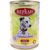 Беркли Local консервы для собак №2 Говядина с рисом