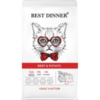 Best Dinner Adult&Kitten сухой корм для котят и взр. кошек Говядина и картофель