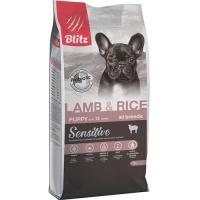 Blitz Puppy Sensetive сухой корм для щенков всех пород Ягненок/рис