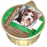 Dog Lunch консервы для собак крем-суфле Говядина с овощами