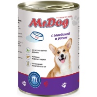 Mr.Dog консервы для собак с Говядиной и рисом