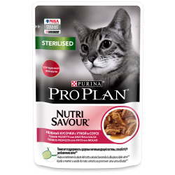 Pro Plan Pouch консервы для стерилизованных кошек утка