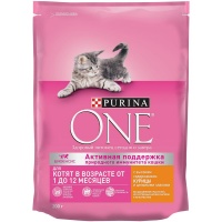 Purina One сухой корм для котят курица цельные злаки