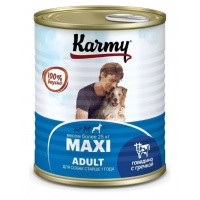 KARMY MAXI Adult влажный корм для собак крупных пород с говядиной и гречкой, 850 г